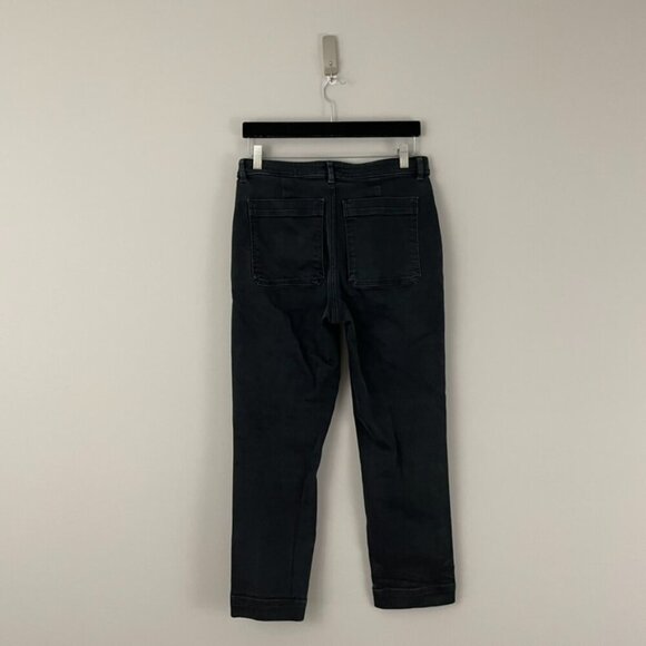 Everlane The Slim Leg Crop Cotton Pants in Black Size 8 - Picture 2 of 6